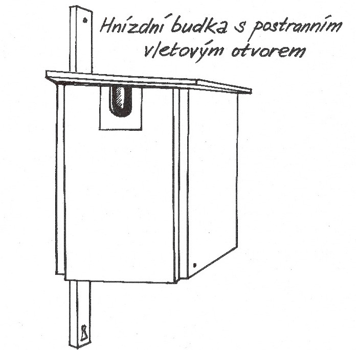 Hnízdní budka s postranním letovým otvorem