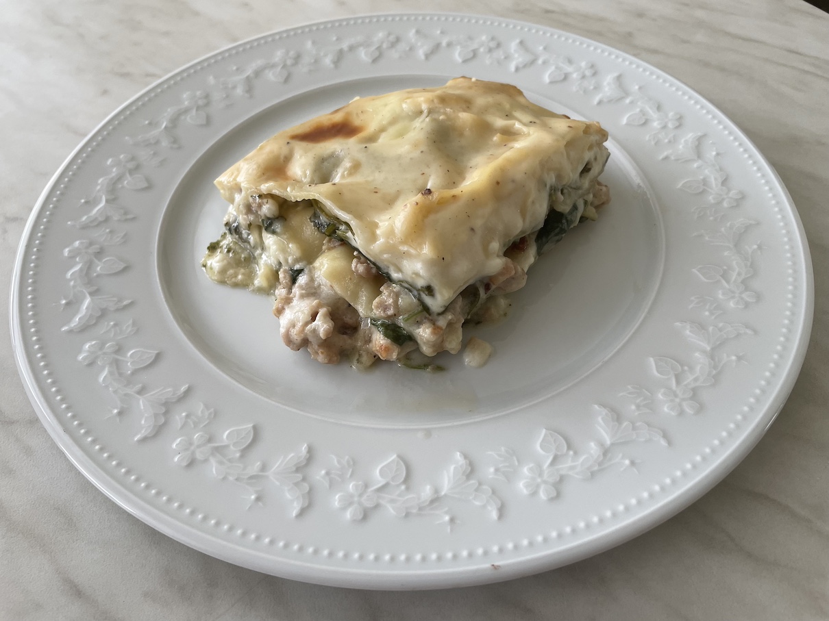 Špenátové lasagne s mletým masem