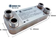 Výměnná plocha deskových výměníků tepla série Nordic Tec Ba-16