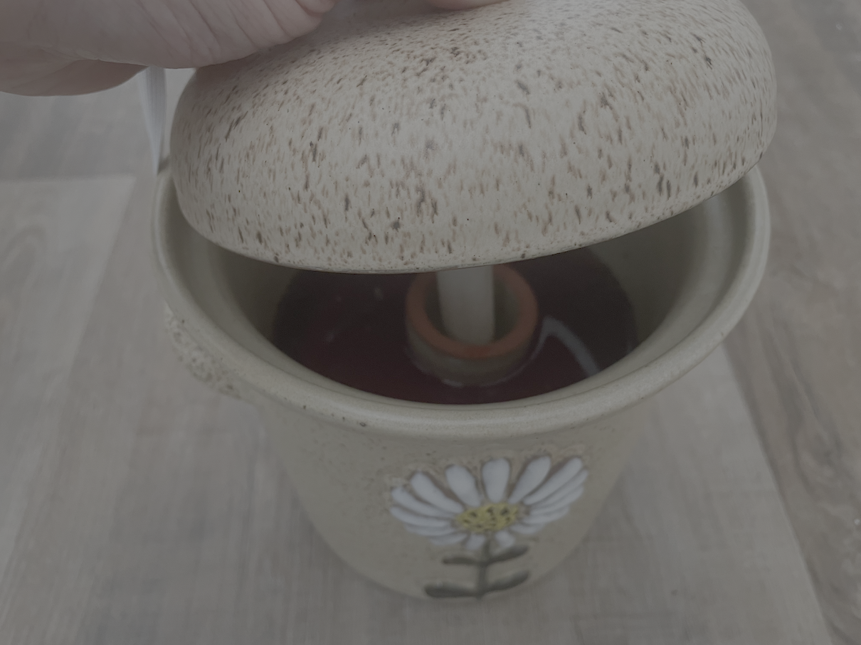 Pohled dovnitř fermentační nádoby se zeleninou