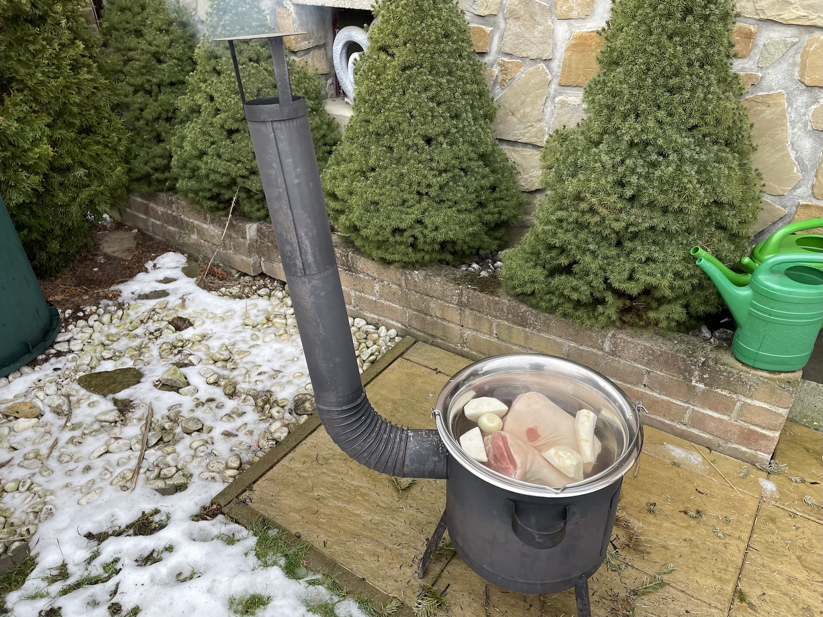 Příprava vývaru z kolen