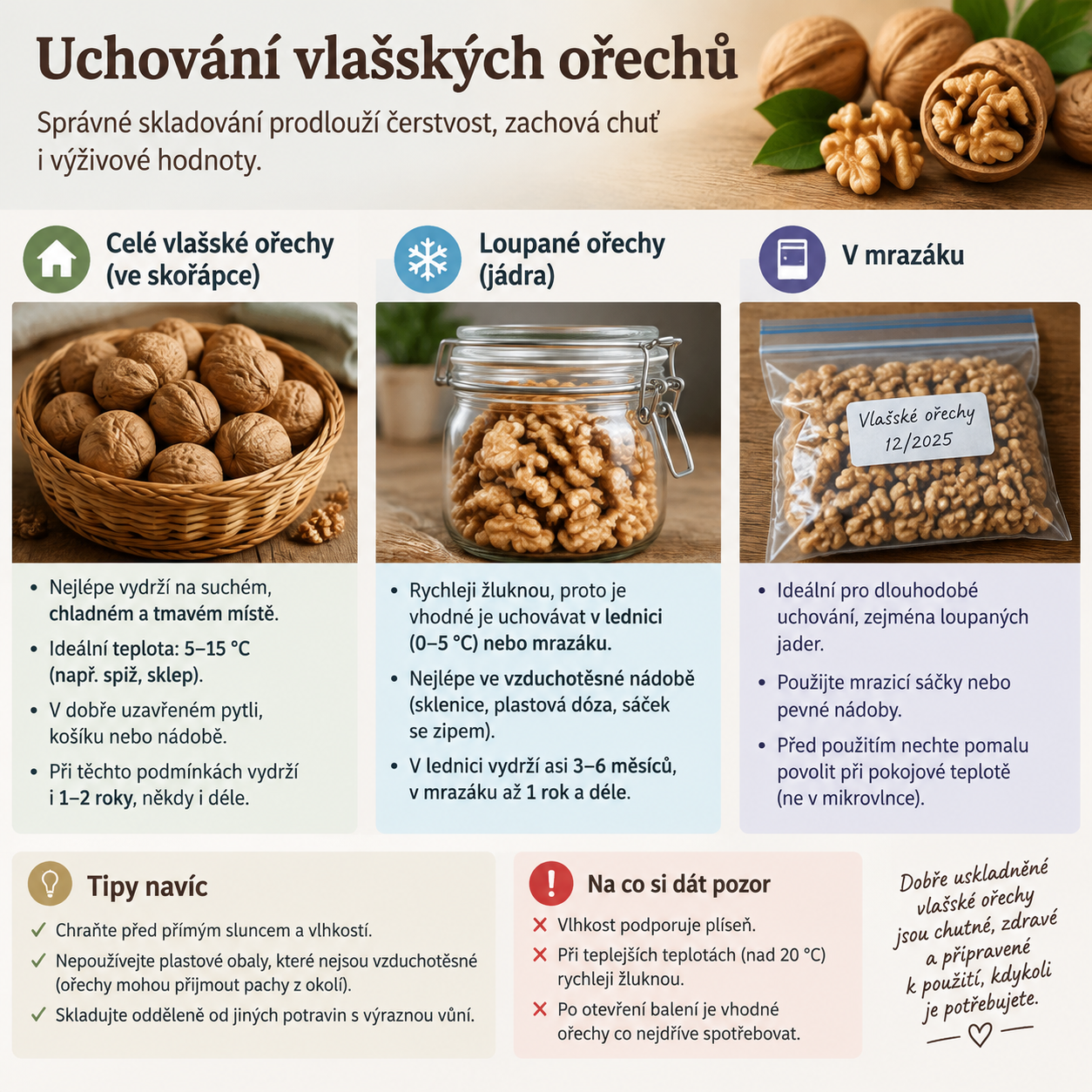 Uchování vlašských ořechů