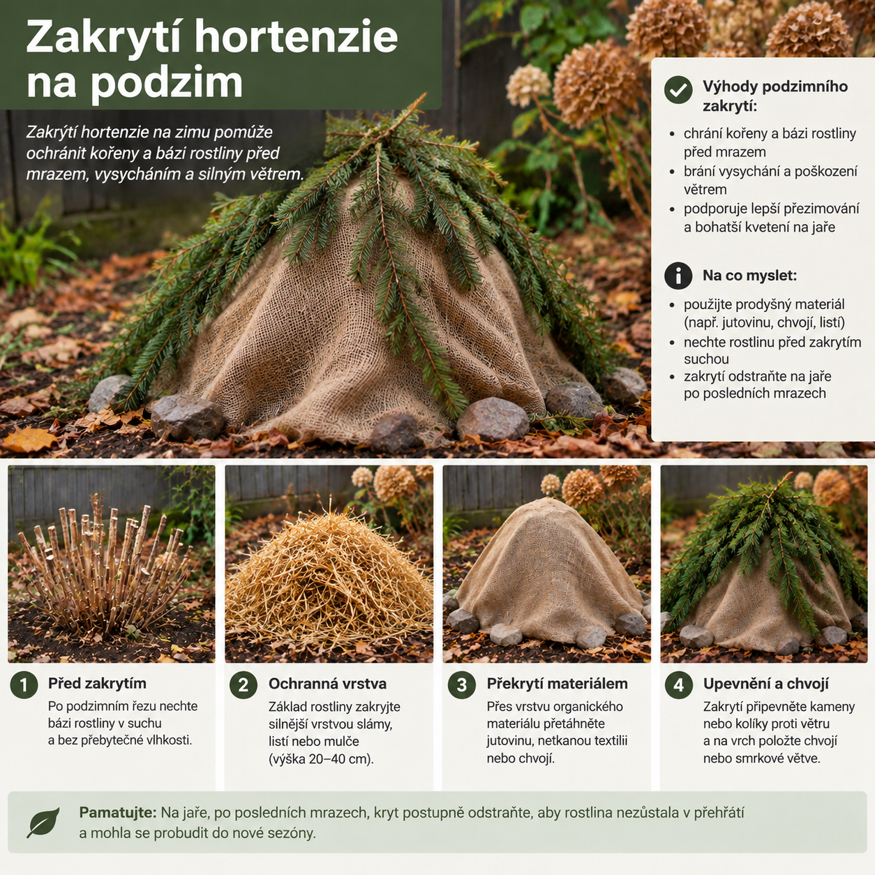 Zakrytí hortenzie před zimou